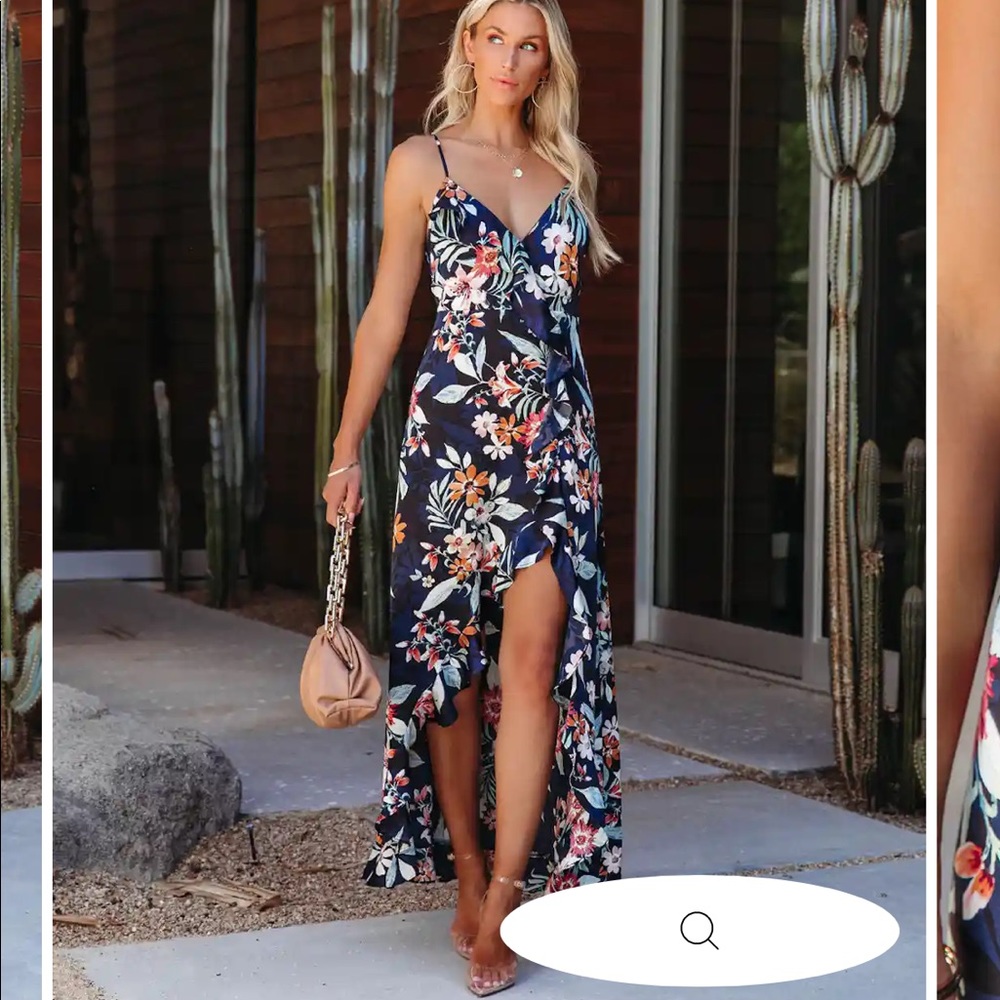 VICI - Ellanora Satin Ruffle Maxi Dress